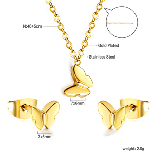 Итальянский набор для девочек из нержавеющей стали с позолотой 18K, бразильский дизайн, циркон, высокое качество, модный комплект: колье и серьги. - Product Image 3
