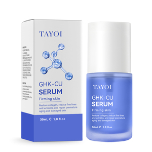 Serum Peptida Tembaga Organik Label Pribadi Mengurangi Kerutan Garis Halus Mengencangkan Kolagen Wajah GHK-Cu Serum Peptida Tembaga Biru - Product Image 1