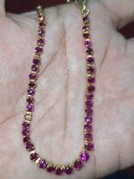 Bracelets en or avec pierres précieuses naturelles Mogok certifiées, rubis à spectre chromé, énormes pierres lumineuses, 4,58 carats, dichroïsme, vente en gros