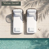Lit de repos de luxe en corde pour extérieur, mobilier de piscine contemporain, chaise longue commerciale pour piscine, idéal pour villas et hôtels