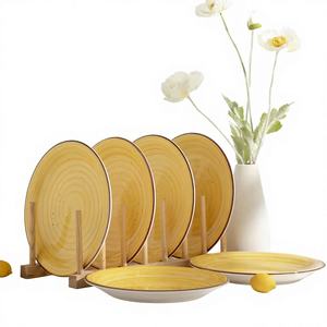 Saladier en céramique artisanale en grès de 7,5 pouces, art botanique, design durable, faible MOQ, service OEM, passe au lave-vaisselle (en stock 5000+) - Product Image 1