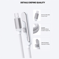 Offre Spéciale Septembre : Câble de Données Type-C vers Type-C 240W Max 1,2M à Charge Rapide, Tressé en Nylon, avec Support Téléphone Intégré pour Mobile