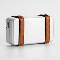 Mini-valise de présentation cosmétique rétro en métal, organisateur de bijoux, boîte de voyage en aluminium pour salon, cadeau, vente en gros, personnalisable