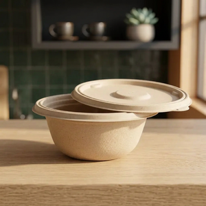 High Demand Eco Friendly 1000ml Pulp Moulded Modern Food Box Lid Compostable <b>Takeaway</b> <b>Container</b> for Catering Events Oceanic - Product Image 1