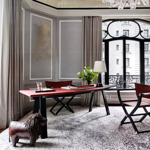 Design minimalista luce italiana scrivania di lusso senso scrivania scrivania casa moderna da gioco in <span class=keywords><strong>pelle</strong></span> di fascia alta - Product Image 4