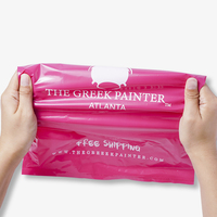 Sac d'emballage sécurisé découpé avec poignée de t-shirt en plastique rose bon marché pour une utilisation dans les supermarchés-Design «Merci»