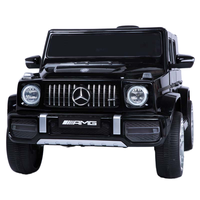 Voiture à pédales Mercedes-Benz G63 unisexe, fonctionnant sur batterie, 4 roues, en plastique noir, pour enfants de 2 à 4 ans, sous licence