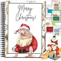 Carnet de notes A5 personnalisé en papier écologique 18*13cm avec motif de Père Noël de dessin animé, vernissage UV, reliure spirale