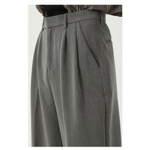 Factory Customized Simple <b>Black</b> Loose <b>Dress</b> Pants Wool Coton Blend Men's Solid Color Casual Straight Pants - Product Image 5