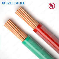 JZD UL83, cable THHN de 600V, 100m, chaqueta de nailon de PVC de cobre trenzado en rollo para cableado eléctrico de edificios de energía industrial