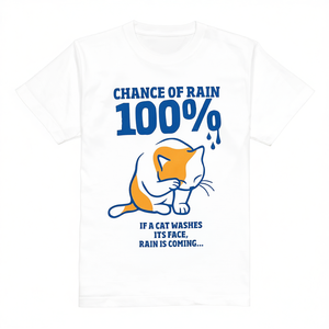 T-shirt Scopy Cat Rain 100% bianco a maniche corte con stampa unisex - Product Image 2