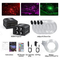 Kit Plafond Etoile à Fibre Optique à 4 Ports 32W RGBW LED pour Voiture Toit Maison Projecteur de Lumière Led Moteur Starlight Headliner Kit