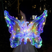 Ballon LED transparent en forme d'aile de papillon, lumineux, pour décoration d'anniversaire d'enfants, aménagement de scène, marché nocturne - Vente chaude