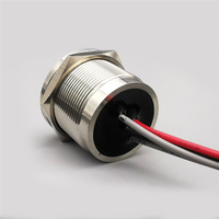 Interrupteur à bouton piézoélectrique éclairé par LED bicolore 24V 12V étanche IP68 de 25 mm