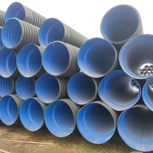 SN4 SN8 sn16 18 inch <span class=keywords><strong>HDPE</strong></span> đôi tường ống nhựa ống cống với kết nối vòng cao su ống thoát nước <span class=keywords><strong>HDPE</strong></span> dwc - Product Image 4