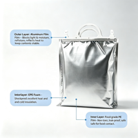 Sac isotherme pour le déjeuner, les collations et les pique-niques, imperméable, résistant, avec isolation thermique en aluminium