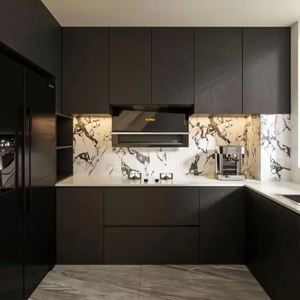 Ensemble de cuisine complète de style moderne en bois et matériaux de haute qualité pour appartements de petite taille - Product Image 1