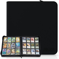 Classeur de cartes à 12 pochettes, album de rangement pour 480 cartes à collectionner, livre de rangement sans anneaux à fermeture éclair pour cartes de jeux et de sport – Fourniture directe usine