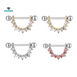 Anillos <span class=keywords><strong>de</strong></span> pecho <span class=keywords><strong>de</strong></span> herradura <span class=keywords><strong>de</strong></span> lujo, estilo perforado, totalmente adornados con cristales brillantes, <span class=keywords><strong>de</strong></span> metal que no se desvanece, para hombre y <span class=keywords><strong>mujer</strong></span>, estilo urbano, decoración llamativa. - Product Image 1