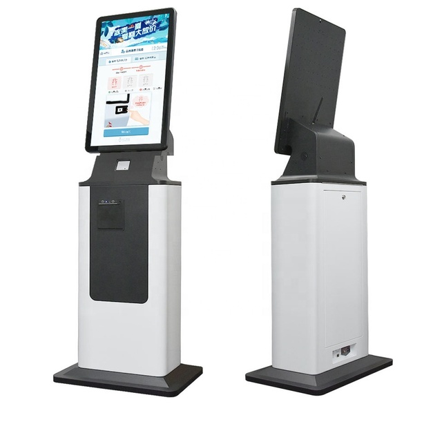 For Passport Scanner Card Reader Dispensing Ticket Printing Kiosk Terminal Self Service Capacitive Touch Screen SDK Enabled