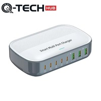 Chargeur de bureau électrique USB à charge rapide 4 ports PD100W QC3.0 GaN avec fonction de protection contre les surcharges pour téléphone portable