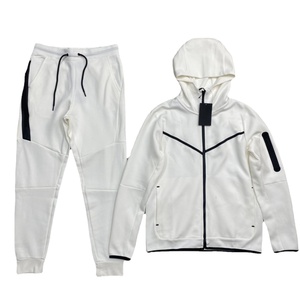 Ensemble sweat-shirt et pantalon de jogging pour homme, bleu marine, réfléchissant, fermeture éclair intégrale, style décontracté - Product Image 3