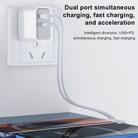 Chargeur mural HNT double USB Type C PD30W, chargeur rapide pour téléphone, adaptateur pour iPhone 15 14 13 12 Pro Max
