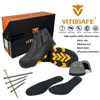 VITOSAFE-Zapatos DE SEGURIDAD Chelsea con punta de acero para el trabajo, botas con cremalleras, venta al por mayor