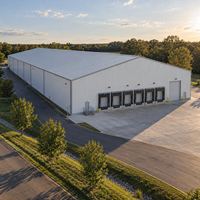Entrepôt en structure acier sur mesure, atelier métallique haute performance, bâtiment résistant aux intempéries, centre de distribution logistique industrielle