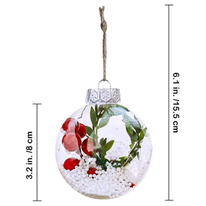 Bola de Navidad de cristal de 8cm, esfera hueca transparente, bolas colgantes, <span class=keywords><strong>chimenea</strong></span> interior, <span class=keywords><strong>colgante</strong></span> de árbol de Navidad, respetuoso con el medio ambiente - Product Image 6