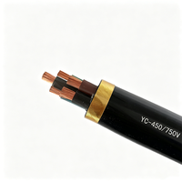 Cable de Alimentación Portátil con Revestimiento de Goma YC IP54, Conductor de Cobre Flexible, Sección Transversal de 1.0-400 mm, para Grúas Torre y Sitios de Minería