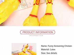 Pollo chillón personalizado al por mayor, pollo <span class=keywords><strong>desesperado</strong></span> que emite sonidos, alivia el aburrimiento y el estrés, juguete creativo para mascotas para ventilar el malestar y hacer bromas. - Product Image 6