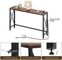 Table de Console avec prise de courant, Table de canapé étroite, Table de ferme derrière le canapé canapé entrée de couloir pour salon