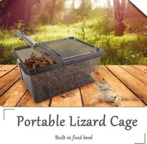 Caja de alimentación de serpiente pequeña reptil de plástico transparente Lagarto Tarántula Hábitat Jaula Contenedor de eclosión - Product Image 4