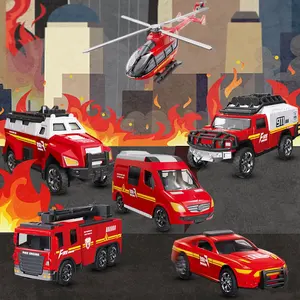 Huiye, литой аварийный пожарный автомобиль, транспортный автомобиль, игрушечный набор, металлический пожарный автомобиль, набор игрушек