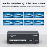 Pasokan Pabrik 1In-8Out 8Port Bnc Video Splitter & Converter Cvbs Bandwidth Metal Dc 9V Bnc Splitter