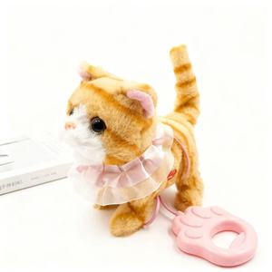 <span class=keywords><strong>Peluche</strong></span> eléctrico controlado por correa Gato simulado Juguete de <span class=keywords><strong>peluche</strong></span> eléctrico Regalo de <span class=keywords><strong>peluche</strong></span> para niños <span class=keywords><strong>Cuerda</strong></span> Gato Caminando LearnSpeaking Animal - Product Image 1