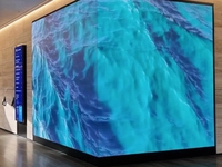 Écran d'affichage LED fixe d'intérieur 3D P3.076 Colonne carrée à angle droit Épissage sans couture Mur vidéo LED