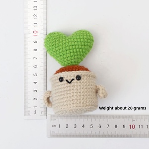 Cross-border Knitted Artificial for Flower Wool Crocheted for Flower Pot Doll Finished Hand-woven Positive Energy Potted - Product Image 3
