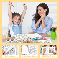 Impresión de fábrica, libros para colorear con acuarela para niños, libro para colorear personalizado para niños, impresión de libros