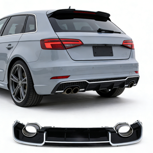 Nuevo Difusor de Parachoques Trasero de Alta Calidad, Estilo RS3, con Doble Salida de Escape, para Audi Hatchback 8V 2013-2016, No S-Line - Product Image 6