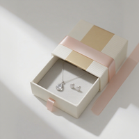 Luxe votre propre Logo petit cadeau tiroir glisser boîtes de papier pour bijoux boucle d'oreille collier emballage avec insert en mousse