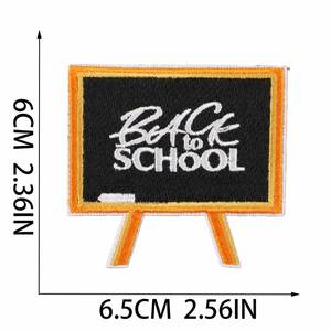 Iron on Embroidered Learning Tools School Bag Ruler Calculator Book Patches for Student Clothes Bag Decoration - Product Image 5