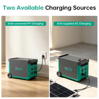 Système de stockage d'énergie solaire MECO 3.6KWh Pro 3000W avec batterie au phosphate de fer lithium et MPPT pour la maison, le camping-car, le camping, les voyages en plein air