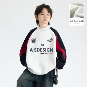 <span class=keywords><strong>Pull</strong></span> en molleton épais teint en pièce de style coréen pour garçons, collection hiver 2025 – Nouveauté, haut ample pour enfants et adolescents - Product Image 3