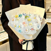 Bouquet de fleurs préservées faites à la main de Jingdezhen, cadeau idéal pour la Saint-Valentin, la fête des mères, pour maman, petite amie