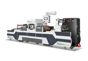 MDC-460 one station roll to roll flatbed lable die cut machine com bola de neve