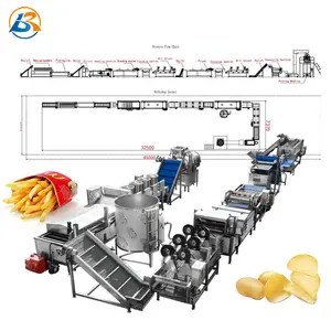 Linea di produzione semiautomatica di patatine fritte impianto di lavorazione di patatine fritte congelate macchine per la produzione di patatine fritte