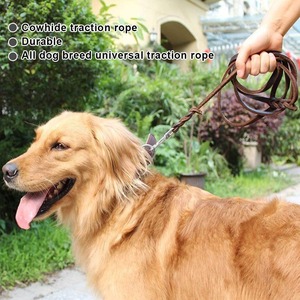 Correa de Cuero Genuino Trenzado de Primera Capa para Perros Medianos y Grandes, No Retráctil, para Malinois y Pastor Alemán - Product Image 3
