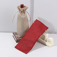 Sac d'emballage de vin de style national de style vintage cordon de serrage en lin de jute à la mode pour bouteille pour les promotions